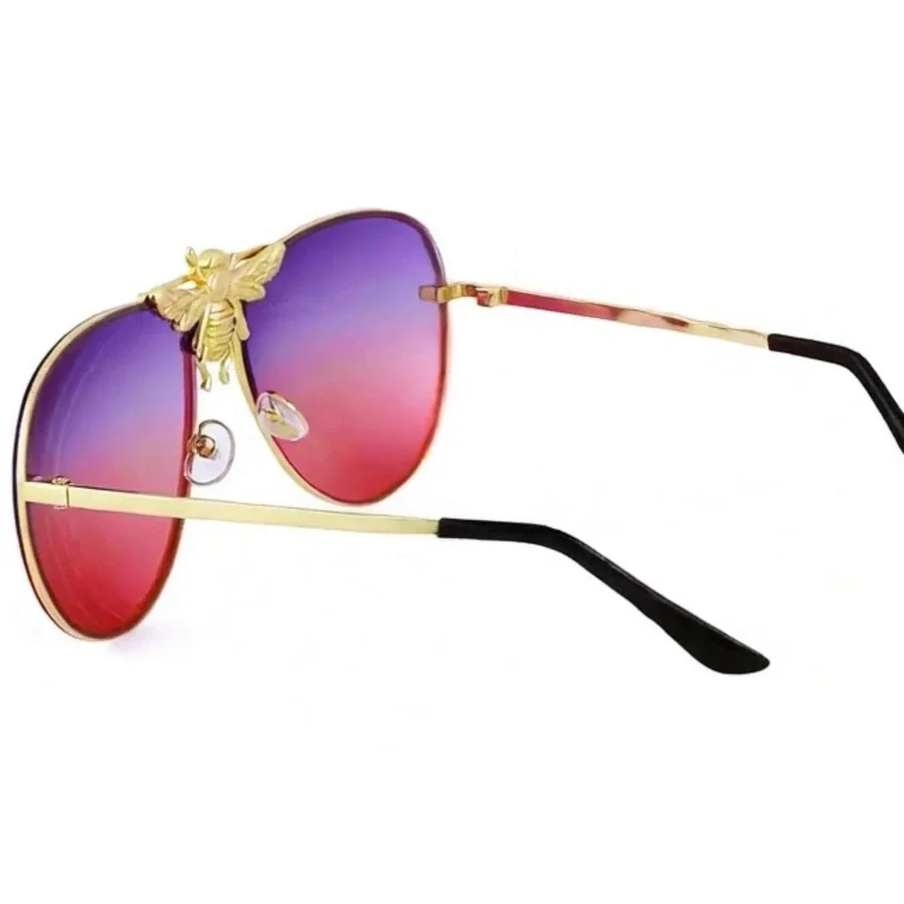 Sunglasses Men Classic Circle Frame Gold Metal Sophisticated Luxury Hip Hop New‎